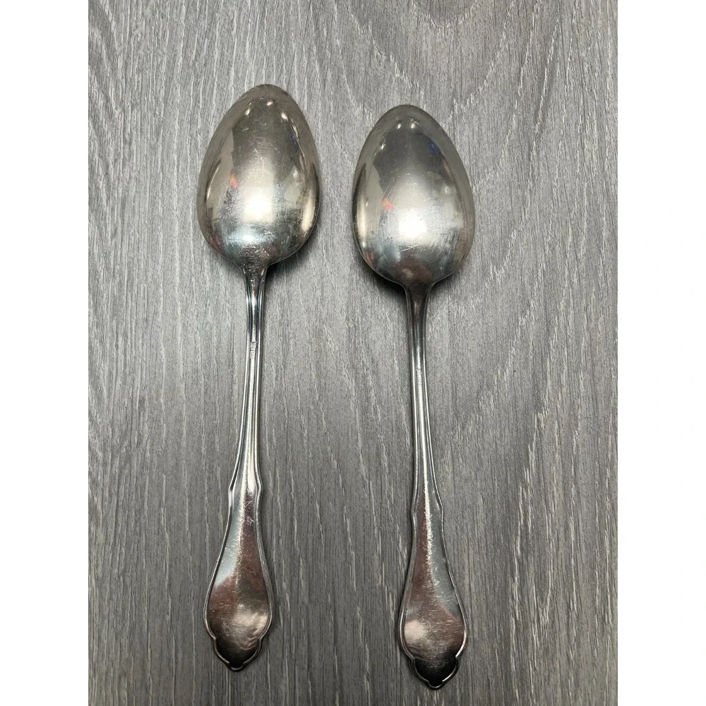 Vtg Solingen Rostfrei Tablespoon Lot of 2 Silver Plate 100 Flatware